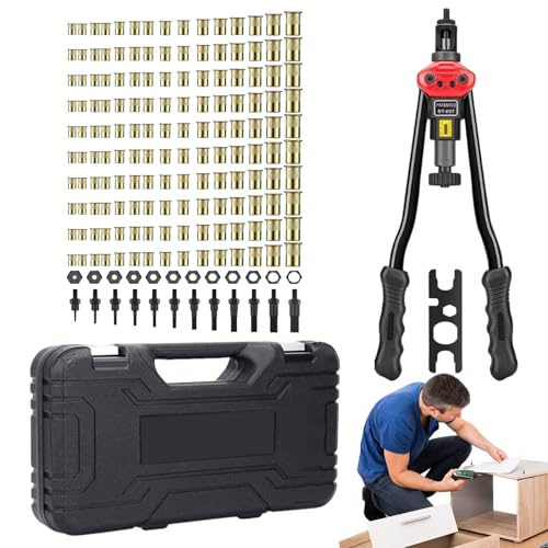 Werkzeugset für Gewindenieten, 176-teiliges Installationsset für Einsätze, 10 metrische Einsätze für Bau, Herstellung, Autoreparatur, Maschine von Genérico