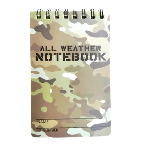 Wetterfestes Notizbuch, wasserfestes Notizbuch, Notizbuch mit PVC-Einband, Regenbuch mit Camouflage-PVC-Einband, Notizblöcke, Notizblock aus Papier für Bolsi-Notizen von Genérico