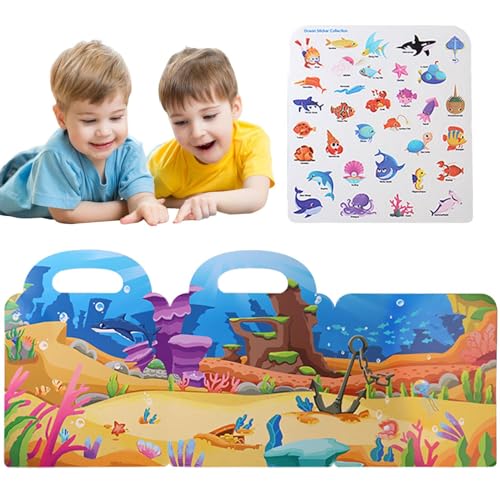 Wiederverwendbares Stickerbuch für Kinder, Reise-Sticker-Bücher für Kinder, tragbar, aus , restrukturierbar, wasserdicht, faltbar, Lernwerkzeug Wiederverwendbares Stickerbuch für Kinder, Reise-Sticker-Bücher für Kinder, tragbar, aus , restrukturierbar, wasserdicht, faltbar, Lernwerkzeug von Genérico