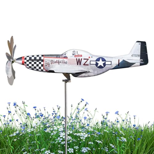 Windflugzeug - Flugzeug aus Edelstahl, Windskulptur | Gartenornament Windmühlen, wetterfest, Dekoration für Windhof, Rasen im Freien Windflugzeug - Flugzeug aus Edelstahl, Windskulptur | Gartenornament Windmühlen, wetterfest, Dekoration für Windhof, Rasen im Freien von Genérico
