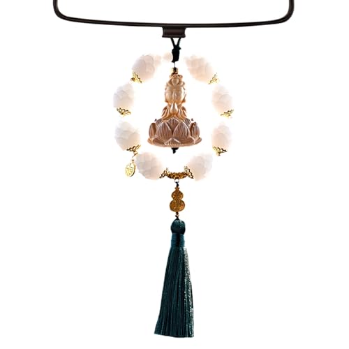 Zubehör für Rückspiegel, dekorative Buddha-Dekoration für Auto, Anhänger aus Holzperlen, Glücksbringer mit Buddha-Figur, für Damen und Herren von Genérico