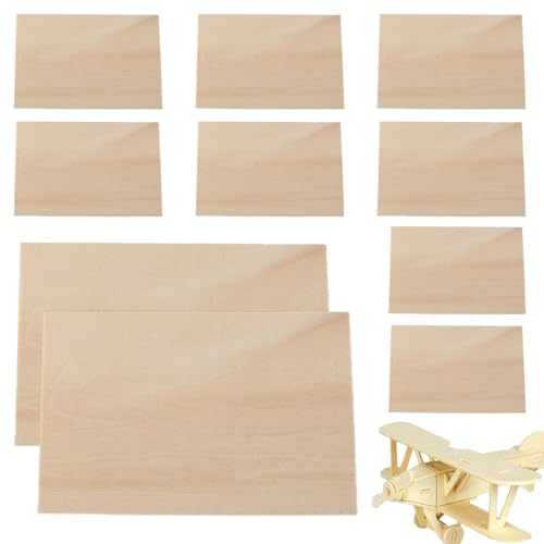 10 Stück Craft Wood – tragbare Holzblätter | Gravur von unvollendeten Holzbrettern, 10 Stück leere Holzblätter für Handwerk, Hobby, Modellbau, Holzverbrennung und Projekte von Générique