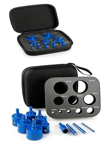 10-teiliges Diamantbohrer-Set mit blauer Verzahnung und Rundloch, Bohrerset zum Bohren und Schneiden von Keramikfliesen, Quarz und Marmor. 10-teiliges Diamantbohrer-Set mit blauer Verzahnung und Rundloch, Bohrerset zum Bohren und Schneiden von Keramikfliesen, Quarz und Marmor. von Générique