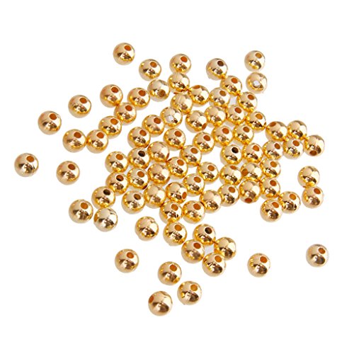100 runde Abstandsperlen, Metall, für Schmuckherstellung, 4 mm – Gold von Générique