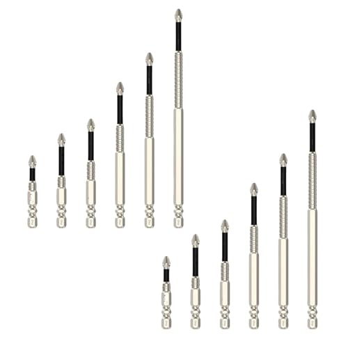 12 Stück magnetische Schraubendreher, Mikro-Bohrer, Spiralbohrer, Kohlenstoffstahl, Wolfram, für präzise elektrische Präzision, stoßfest, hohe Härte, 50, 65, 75, 100, 120, 150 mm 12 Stück magnetische Schraubendreher, Mikro-Bohrer, Spiralbohrer, Kohlenstoffstahl, Wolfram, für präzise elektrische Präzision, stoßfest, hohe Härte, 50, 65, 75, 100, 120, 150 mm von Générique