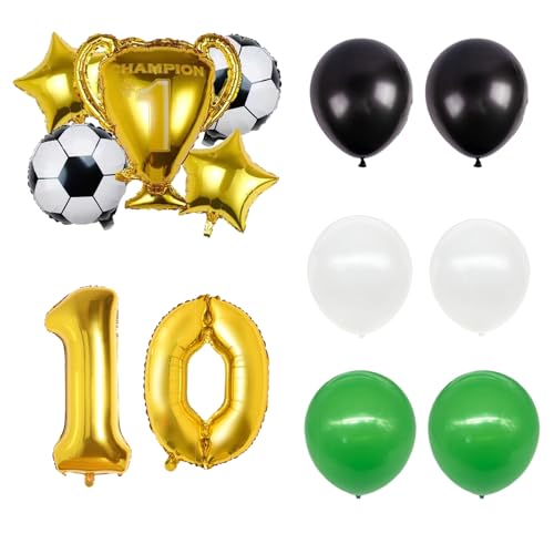 14 Partyballons | Goldene Zahl 32 Zoll + 5 Luftballons Fußball 27 Zoll + 6 Latex | Komplette Dekoration, Ballon zum 7. Geburtstag, Digital-Ballon, Geburtstagsfeier 14 Partyballons | Goldene Zahl 32 Zoll + 5 Luftballons Fußball 27 Zoll + 6 Latex | Komplette Dekoration, Ballon zum 7. Geburtstag, Digital-Ballon, Geburtstagsfeier von Générique