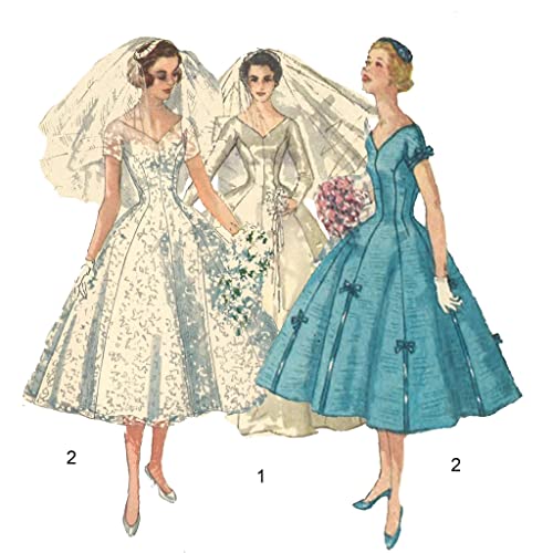 Générique 1950er Jahre Hochzeitskleid, Größe 16, Brustumfang 86,4 cm, Schnittmuster für Hochzeitskleider Générique 1950er Jahre Hochzeitskleid, Größe 16, Brustumfang 86,4 cm, Schnittmuster für Hochzeitskleider von Générique
