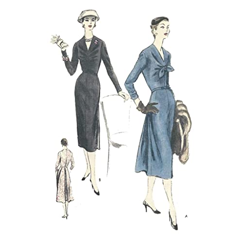 1950er Jahre Schnittmuster Damenkleid Rückenfalten von Générique