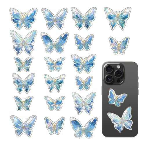 3D-Wanddeko Schmetterling – holografischer Schmetterlings-Aufkleber | 20 x Aufkleber für Geburtstagsdekoration, Schmetterlinge, holografisch, elegant, lustig, kreativ, für Maria von Générique
