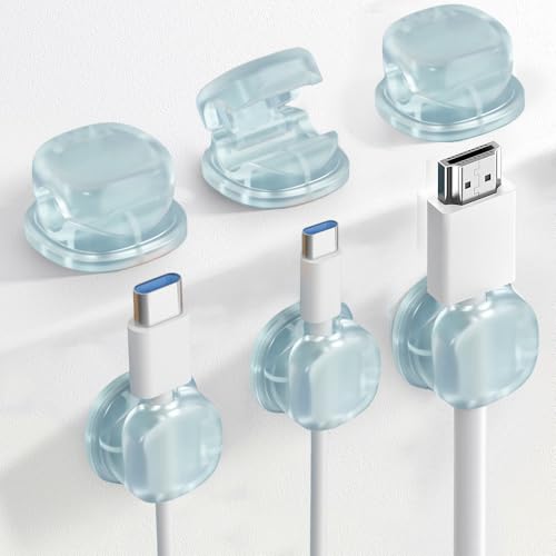 6 Stück Kabelclips, Kabel-Organizer, selbstklebende Kabelhalterung, magnetische Kabelhalterung, für Büro, Nachttisch, Ladekabel, HDMI, USB (blau) von Générique