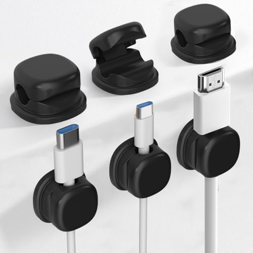 6 Stück Kabelclips, Kabel-Organizer, selbstklebende Kabelhalterung, magnetische Kabelhalterung, für Büro, Nachttisch, Ladekabel, HDMI, USB (blau) von Générique
