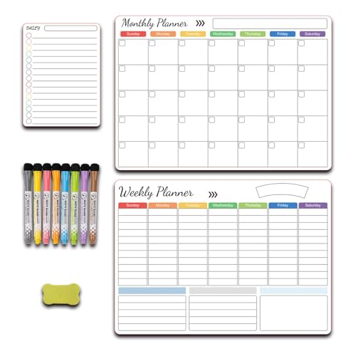Abwischbares Kalender-Set für den Kühlschrank, klarer Monatsplaner, magnetisch, Familienplaner, inklusive Marker und Radiergummi Abwischbares Kalender-Set für den Kühlschrank, klarer Monatsplaner, magnetisch, Familienplaner, inklusive Marker und Radiergummi von Générique
