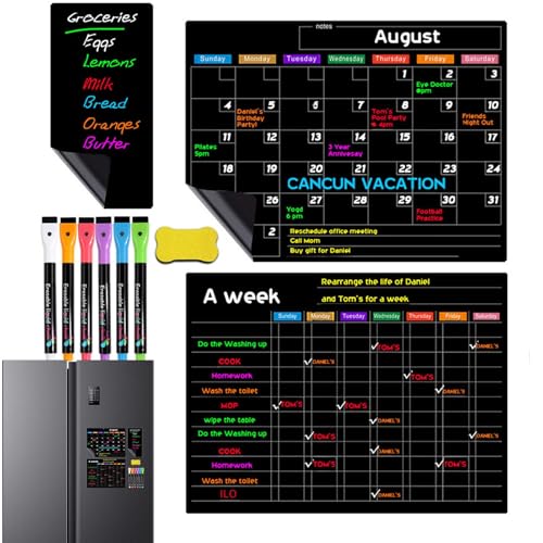 Abwischbares Kalender-Set für den Kühlschrank, klarer Monatsplaner, magnetisch, Familienplaner, inklusive Marker und Radiergummi Abwischbares Kalender-Set für den Kühlschrank, klarer Monatsplaner, magnetisch, Familienplaner, inklusive Marker und Radiergummi von Générique
