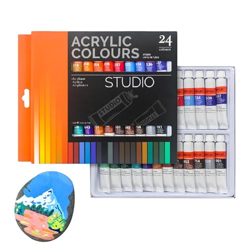 Acrylfarben-Set – 24 leuchtende Farben, wasserfest, reiche Farben aus Pigment-Leinwand | Einfaches Mischen mit einer langlebigen Oberfläche, Kunstbedarf für Anfänger Acrylfarben-Set – 24 leuchtende Farben, wasserfest, reiche Farben aus Pigment-Leinwand | Einfaches Mischen mit einer langlebigen Oberfläche, Kunstbedarf für Anfänger von Générique