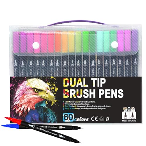 Acrylfarbenmarker, Stoffmarker, bunte Farbe für Stoff mit doppelter Spitze – tragbare Acrylfarbenstifte, Set mit wasserfesten Markern für Jungen und Mädchen von Générique