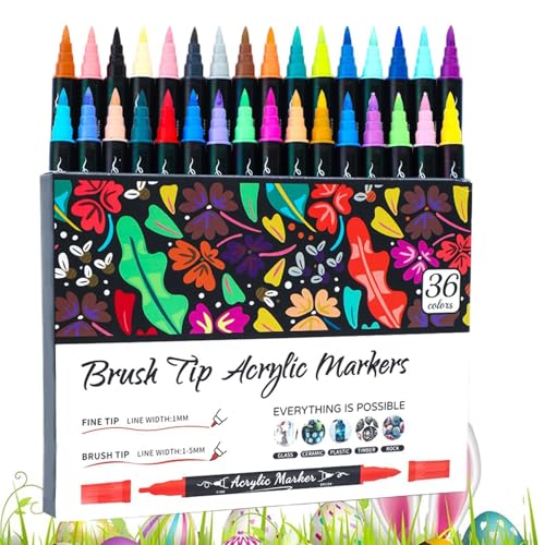 Acrylfarbenstifte, Acrylmarker, Stifte und Marker, weiche Pinselspitze mit doppelter Spitze, wasserfest, Acrylfarbstifte für Holz, Stein Acrylfarbenstifte, Acrylmarker, Stifte und Marker, weiche Pinselspitze mit doppelter Spitze, wasserfest, Acrylfarbstifte für Holz, Stein von Générique
