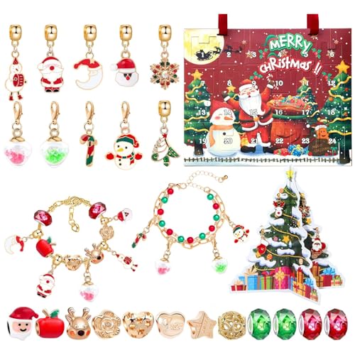 Adventskalender 2025 mit Armbändern | Perlenset Countdown 24 Tage | Atelier Schmuck für Anfänger Mädchen Teenager Frauen Schulparty von Générique