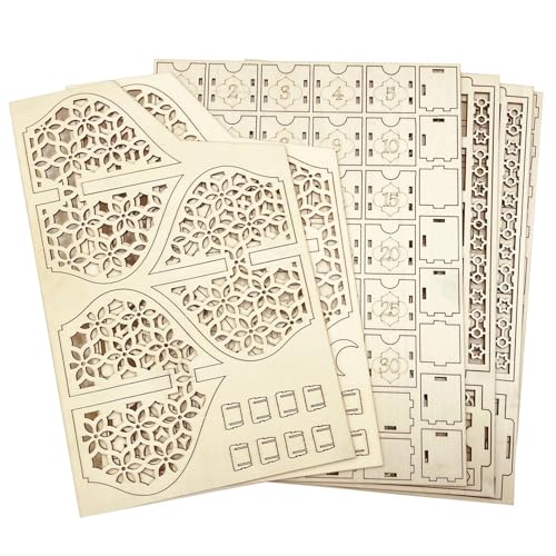 Adventskalender – Countdown-Kalender von AID, Bastelschrank aus Holz | Moon Star Lights, Party Wall Decorations Star Moon Star, Tabletop Ornament Drawers For M von Générique