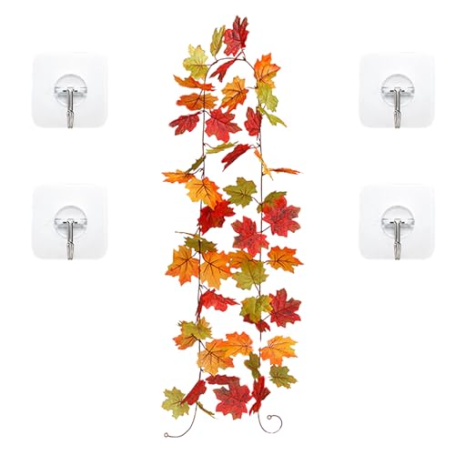 Ahornblatt-Girlande, Herbstkranz mit natürlichem Aussehen, Landgirlande aus Ahornblättern, für Thanksgiving, Kamin, Landhaus, , Halloween, Zimmer von Générique