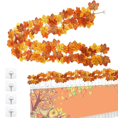 Ahornblatt-Girlande – Herbstkranz in natürlicher Optik | Festliche Ahornblatt-Girlande für Kamin, Esszimmer, , Schlafzimmer von Générique