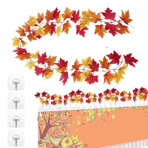 Ahorngirlande, Thanksgiving-Dekoration im Herbstkranz | Girlande aus künstlichen Ahornblättern für die Dekoration des Bauernhofs, Halloween, Kaminsims, Schlafzimmer, Thanks von Générique