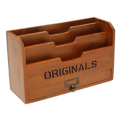 Aktentasche zur Wandmontage – Schreibtisch-Organizer aus Holz, Organizer mit 3 Gittern | Schreibtisch-Aufbewahrungsbox aus Massivholz für Bücher, Zeitschriften, Briefe, Schreibtischhalter Aktentasche zur Wandmontage – Schreibtisch-Organizer aus Holz, Organizer mit 3 Gittern | Schreibtisch-Aufbewahrungsbox aus Massivholz für Bücher, Zeitschriften, Briefe, Schreibtischhalter von Générique