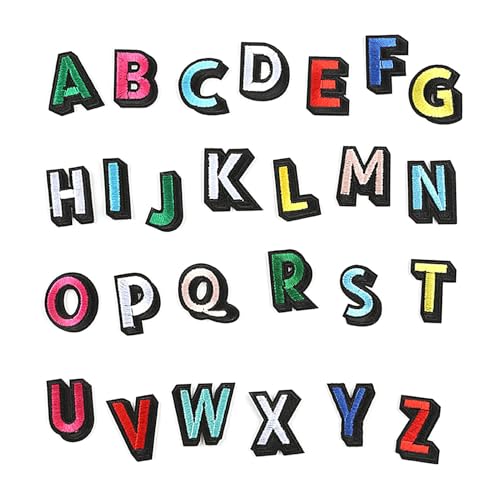 Alphabet-Patches zum Aufbügeln, Buchstaben zum Aufbügeln | 26 Stück bestickte Patches | Aufnähen von bestickten Patches, zum Aufbügeln auf Alphabet-Buchstaben, kreative Alphabet-Aufkleber, elegant von Générique