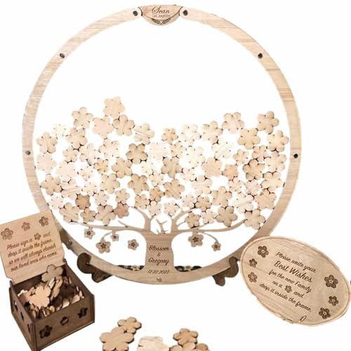 Alternatives Gästebuch – Gästebuch für die Hochzeit | Schild in Herzform aus Holz | Baumkarte mit floraler Unterschrift | alternativer Bilderrahmen des Gästebuchs mit Herzblättern aus Holz Alternatives Gästebuch – Gästebuch für die Hochzeit | Schild in Herzform aus Holz | Baumkarte mit floraler Unterschrift | alternativer Bilderrahmen des Gästebuchs mit Herzblättern aus Holz von Générique