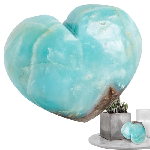 Amazonit, Amazonit-Herzstein | Liebessteine mit positiver Energie - Natürliche Herzkristalle - Romantischer Herzstein Elegant für Aquarium von Générique