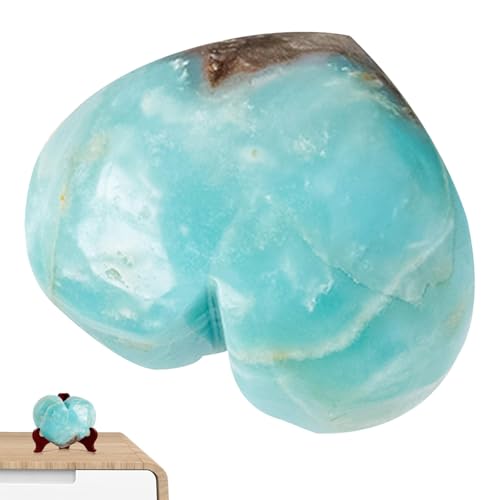 Amazonit Herzstein | Amazonit Herzstein | Große Herzkristalle - Natürliche Herzkristalle | Romantischer Herzstein Elegant für Aquarium von Générique