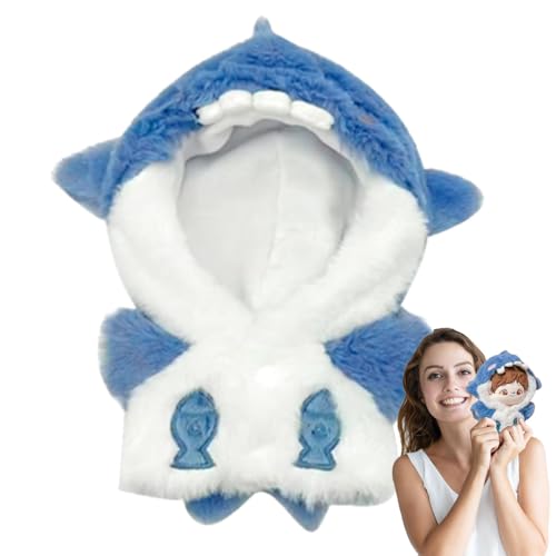 Anime-Kleidung, Plüsch-Kleidung – Hoodie Hai von 7,87 Zoll für Puppen – Kleidung für Puppen, Hai-Kapuzenpullover für Puppen, Spielzeugzubehör von Générique