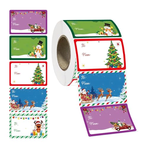 Aufkleber – 400 x Weihnachts-Bastelaufkleber – selbstklebende Papieraufkleber – Holiday Present Labels 7,5 x 5 cm für Festival Geburtstag Hochzeit – Namen Tags von Générique