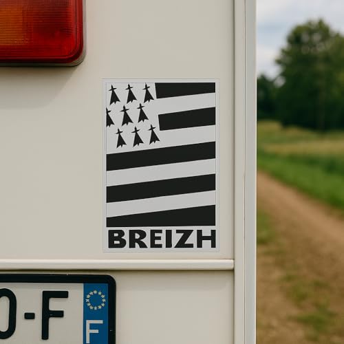 Aufkleber Bretagne – Aufkleber Gwenn ha Du | Bretonische Flaggen | Deko Auto, Motorrad, PC, Helm – Made in Breizh (12, 10 cm) von Générique