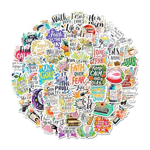 Aufkleber-Set Christian Jesus – 50x Bibelverse Offset Cartoon Vinyl | Autocbooks Laptop-Aufkleber auf Glaubensbasis Bright Aufkleber-Set Christian Jesus – 50x Bibelverse Offset Cartoon Vinyl | Autocbooks Laptop-Aufkleber auf Glaubensbasis Bright von Générique