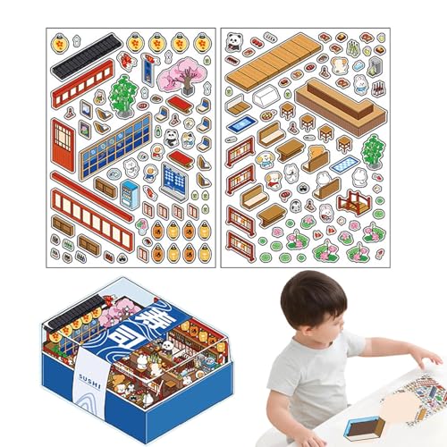 Aufkleber-Set für Raumszene, Buch mit Aufklebern, Miniatur-Raumaufkleber, Planer-Dekoration, Kunsthandwerk zum Entspannen, erstellen Sie Ihre eigenen Aufkleber von Générique