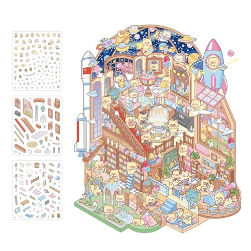 Aufkleber-Set für Zuhause, Stickerszene, niedlicher Aufkleber im Museum der Wissenschaft, Cartoon-Aufkleber | Handgefertigte Hausaufkleber, Abziehbilder Aufkleber-Set für Zuhause, Stickerszene, niedlicher Aufkleber im Museum der Wissenschaft, Cartoon-Aufkleber | Handgefertigte Hausaufkleber, Abziehbilder von Générique