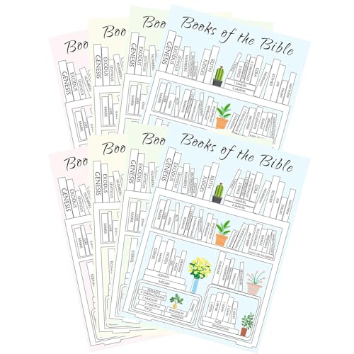 Aufkleber aus dem Buch der Bibel – 8 Aufkleber für Bibelstudien | Bücher des Bibel-Aufkleber-Sets | Bibelbuch-Regal-Abziehbilder | christliche Zeitungsaufkleber von Générique