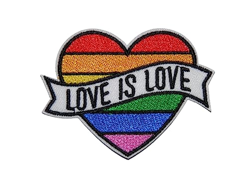 Aufnäher, bestickt, zum Aufnähen, Motiv: Love is Love LGBT Rainbow von Générique