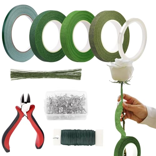 Band und Blumendraht – Blumen-Werkzeugset mit Klebeband und Draht für Blumenarrangements | Zubehör für Blumenkreationen für Hochzeiten, Kunstprojekte, Handwerk, Korsagen für Männer und Frauen Band und Blumendraht – Blumen-Werkzeugset mit Klebeband und Draht für Blumenarrangements | Zubehör für Blumenkreationen für Hochzeiten, Kunstprojekte, Handwerk, Korsagen für Männer und Frauen von Générique