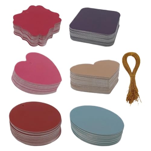 Blank Tags With Holes, 300 x Paper Label Tags With String, Paper Tags, String-Attached Paper Tags for Crafting, Bag Tags Labeling, Writable Inventory Tags With Wire For Christmas, Wedding von Générique