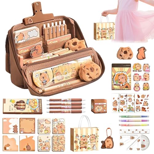 Bleistiftbeutel, Haftnotizen, Schreibwaren-Set, Capybara-Motto-Set, Souverän und Stifthülle, Aufkleber und Memo mit buntem Zubehör, Preise im Klassenzimmer, Geburtstagsgeschenke, Sommer von Générique