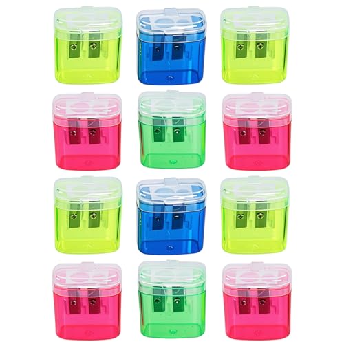 Bleistiftspitzer, manuell, Doppelloch, für Klassenzimmer, Zubehör, Spitzenform, 12-teilig, mit Gehäuse, für Schule, Büro, Zuhause Bleistiftspitzer, manuell, Doppelloch, für Klassenzimmer, Zubehör, Spitzenform, 12-teilig, mit Gehäuse, für Schule, Büro, Zuhause von Générique