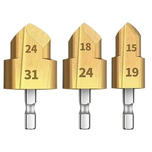 Bohrer-Bits für Metall, robuste Reibahle, Rillen, Handfräser, metrischer Alkalibohrer, robuste Rohrreibahle, Bohrzubehör, Schnellarbeitsstahl, passend für die meisten von Générique