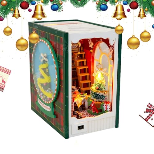 Booknook Haus, Bücherecke, Miniatur-Buchecke, Hauseinlage, Miniatur Buchecke mit LED-Licht für , dekoratives Bücherregal Booknook Haus, Bücherecke, Miniatur-Buchecke, Hauseinlage, Miniatur Buchecke mit LED-Licht für , dekoratives Bücherregal von Générique