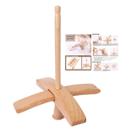 Brosche Drop Turkisch | Webereiter | Holzspindel aus Holz | Spinner aus Kunstfasern | Multifunktionale türkische Holzspindeln | Broschen für Garn, Weben, Wolle, Handwerk, Haken von Générique