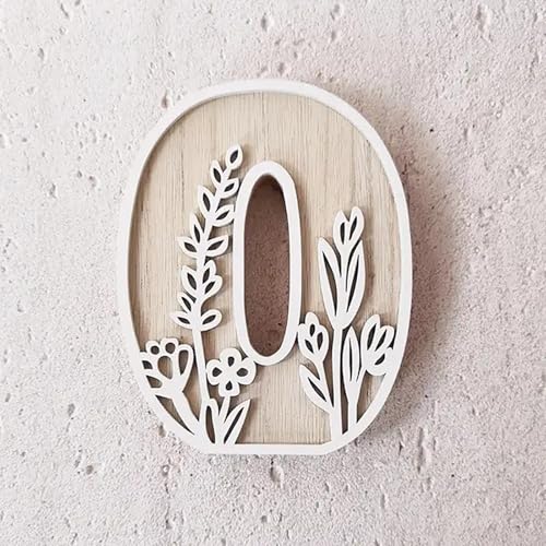 Buchstaben 5 Zoll 26 für Wanddekoration Blumen können auf Holz bemalt werden Kinderzimmerbuchstaben Holzbuchstaben für Handwerk Namensschilder erhöhen Bildschirm (O, Einheitsgröße) von Générique