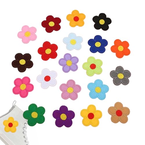 Bügelflicken, Blumen-Aufnäher, Blume, bestickt, Blume, bestickt, Ironing, Verschleißabzeichen, kleine bunte Tasche, Applikation, süßer Aufnäher für Kleidungsreparatur, T-Shirttasche von Générique