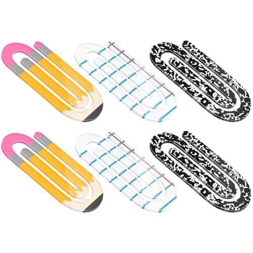 Büroklammern, riesige Büroklammer aus Acryl, 6 Stück, übergroßer Clip, 10 x 4,8 cm, Umschlaghalter, Freizeitbedarf für Lehrer, Schüler, Büro, Klasse und Haus. Büroklammern, riesige Büroklammer aus Acryl, 6 Stück, übergroßer Clip, 10 x 4,8 cm, Umschlaghalter, Freizeitbedarf für Lehrer, Schüler, Büro, Klasse und Haus. von Générique