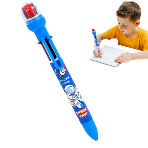 Bunte Kugelschreiber, mehrfarbig, 6-in-1-Stift, mehrfarbig, einziehbar, zum Schreiben, Journalisieren und Schulmaterial von Générique