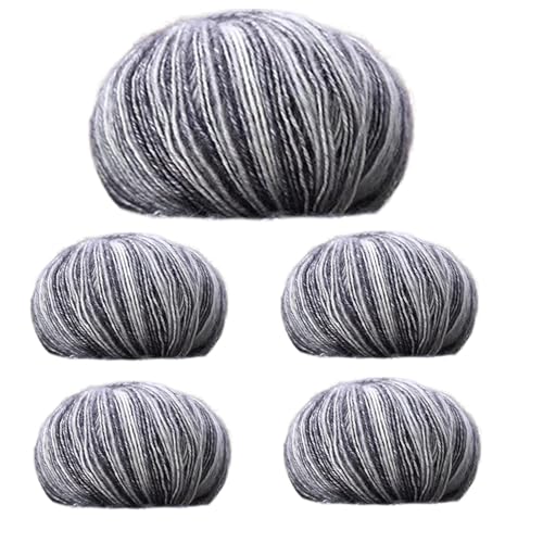 Buntes Garn, mehrfarbiges Garn, gefärbtes Baumwollgarn, mitteldick, Strick- und Häkelzubehör aus weichem buntem Garn, 5 x handgefärbtes Garn für Pullover, Schal, Schal von Générique